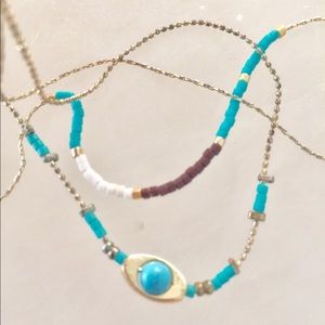 Anthropologie evil eye double layers necklace